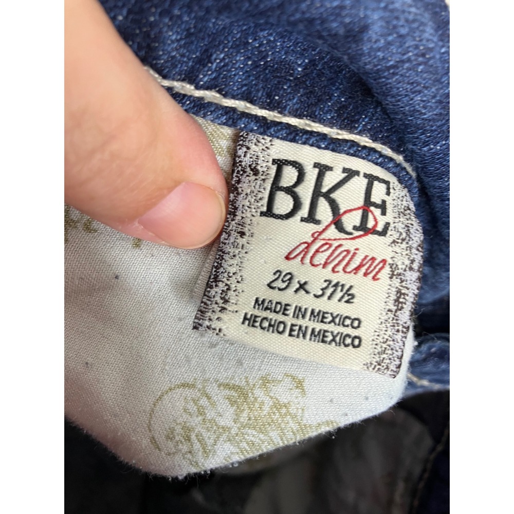 BKE Culture Bootcut Jeans Womens 29R Blue Excellent Contrast Stitch Distressed - Picture 8 of 9